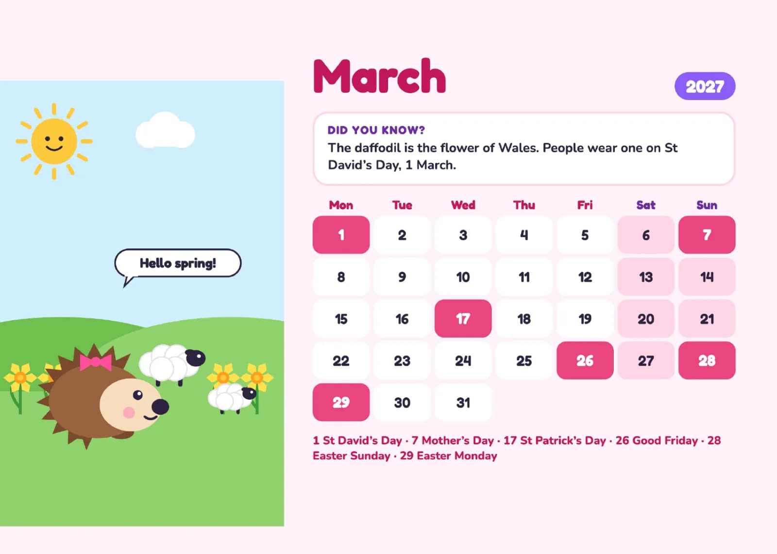 Hattie's Very British Year 2027 Desk Calendar 4