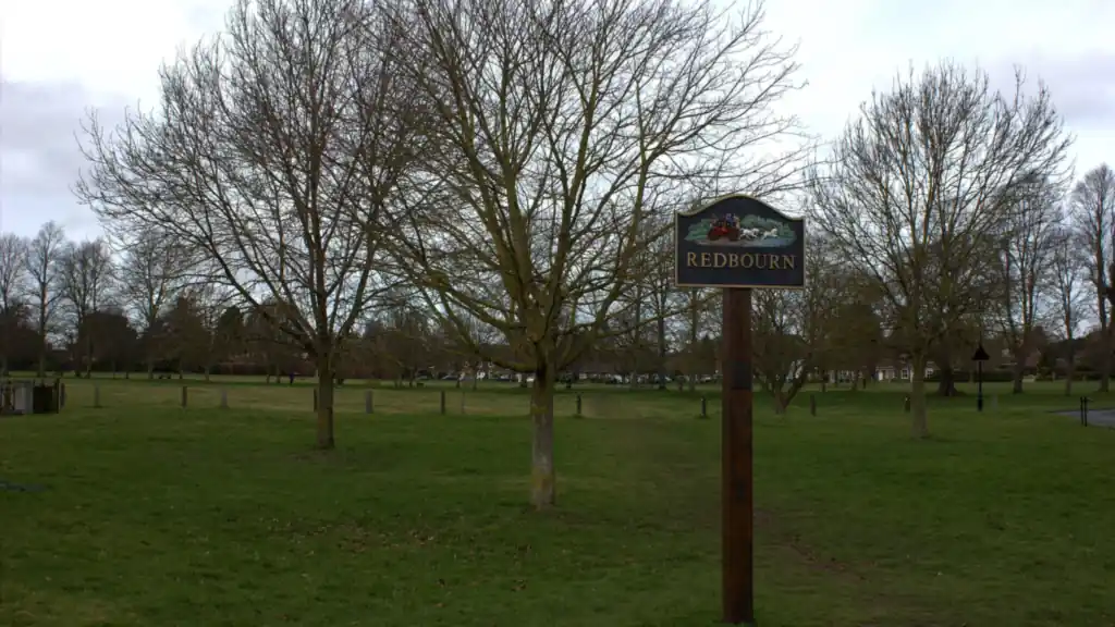 Redbourn Common and the village sign